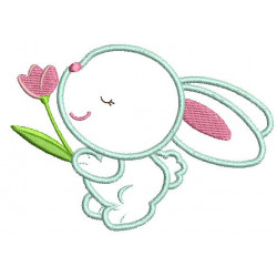 Stickmuster - Hasi mit Blume